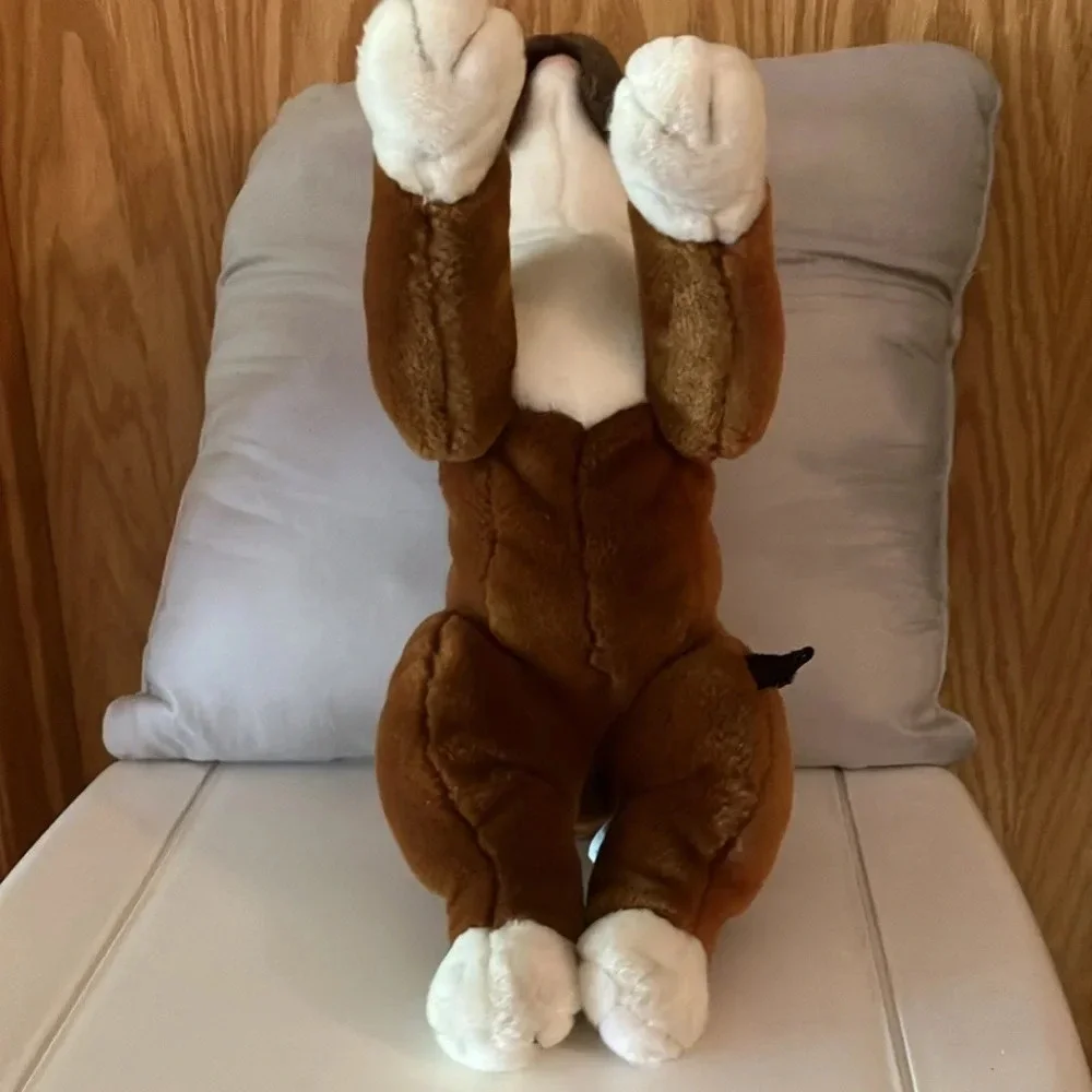 Harley Davidson St. Bernard Plush Dog w/Logo Bandana. 2003 Brown & White VGUC